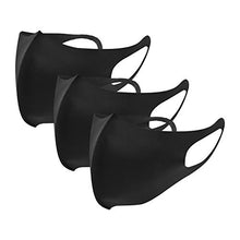 Load image into Gallery viewer, Spinningdaisy Unisex Reusable Anti-Dust Protective Neoprene Face Masks Black Regular 3 Pack
