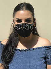 Load image into Gallery viewer, Leg Avenue Women&#39;s Rhinestone Fashionable Face Mask, Priya Black, One Size US
