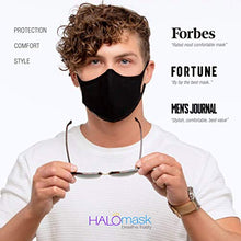 Load image into Gallery viewer, Halo Life Face Mask - Reusable/Washable with Replaceable Nanofiber Filter - Lightweight Ultra-Breathable, Specific Sizes, Adjustable to fit for Women/Men/Children- 200 Hour Filter Life - Black
