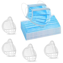 Load image into Gallery viewer, 50PCS Disposable Face Masks &amp; Face Mask Bracket 4PCS - Face Masks Frame Creates More Breathing Space for The Face Mask,Comfortable,Breathable, Face Mask Disposable for Women,Men,Teenagers
