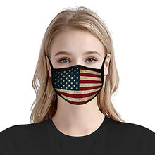 Load image into Gallery viewer, American Vintage Flag Face Mask Bandana, 5 pcs Reusable Cotton Mask Cover and 1 Seamless Face Scarf, Breathable Balaclava Neck Gaiter for Dust, Outdoor, Sports Grey
