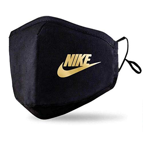 Black Face Mask With 2 Free PM2.5 Filters (Washable Durable & Reusable) Custom Nike Classic Face Cover - Gold