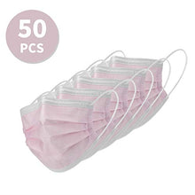 Load image into Gallery viewer, 50 Pack Pink Face Mask, Pink Disposable Face Mask, Disposable Masks Pink, Daily Protection Mask with Filter Layer and Knitted Earloops Pink Face Masks
