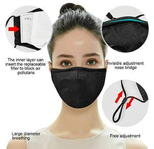 Load image into Gallery viewer, Black Face Mask With 2 Free PM2.5 Filters (Washable Durable &amp; Reusable) Custom Nike Classic Face Cover - Gold
