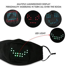 Load image into Gallery viewer, Voice Activated LED Face Mask - Imitates Lips Speaking - Animation Commands -Luminous Rave Talking Mask Cosplay - Pack with 1 Filter Black
