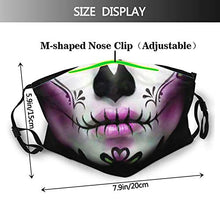 Load image into Gallery viewer, Beautiful Skull Face Mask Reusable Washable Face/Mouth Cover For Man &amp; Women With 2 Pcs Filters Balaclava
