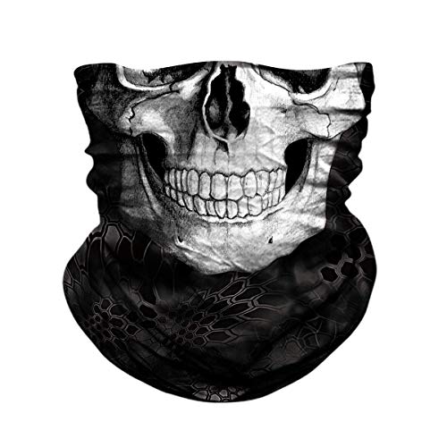 JOEYOUNG Skull Face Mask UV Sun Mask Dust Neck Gaiter Bandana Headwear Fishing