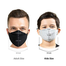 Load image into Gallery viewer, Kids Face Mask | Children&#39;s 2-Pack | Anti-Microbial, Reusable, Cotton, Adjustable, Breathable | The Revival Kids Mask by coRevival (Gray, Blue)
