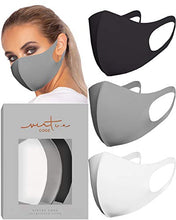 Load image into Gallery viewer, Second Skin in Grayscale Face Mask by VIRTUE CODE Fabric Face Masks 3 Pieces Black Grey White
