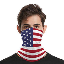 Load image into Gallery viewer, American Flag Face Mask Bandana, 5 pcs Reusable Cotton Mask Cover and 1 Seamless Face Scarf, Breathable Balaclava Neck Gaiter for Dust, Outdoor, Sports
