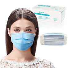 Load image into Gallery viewer, Disposable Protective Face Mask, Breathable 3 Ply Masks with Earloops，with Melt-Blown Cloth (Blue 50pcs)
