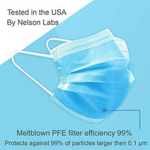Load image into Gallery viewer, Hygenix 3ply Disposable Face Masks PFE 99% Filter Tested by Nelson Labs USA (Pack of 50 Pcs)
