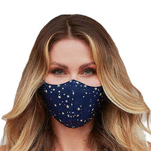 Load image into Gallery viewer, Washable Face Mask with Adjustable Ear Loops &amp; Nose Wire - 3 Layers, Made in USA (Star Denim)
