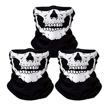 Load image into Gallery viewer, 3Pcs Skull Mask Breathable Face Masks Black Seamless Balaclava Mask for Outdoor
