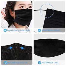 Load image into Gallery viewer, Biwisy 50pcs 3-Ply Disposable Face Mask Breathable Black Masks of 50 PCS Black

