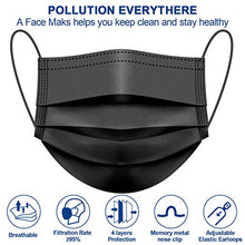 Load image into Gallery viewer, Black Disposable Medical Face Mask 4 layer Hospital Protective Safety Mask (50)
