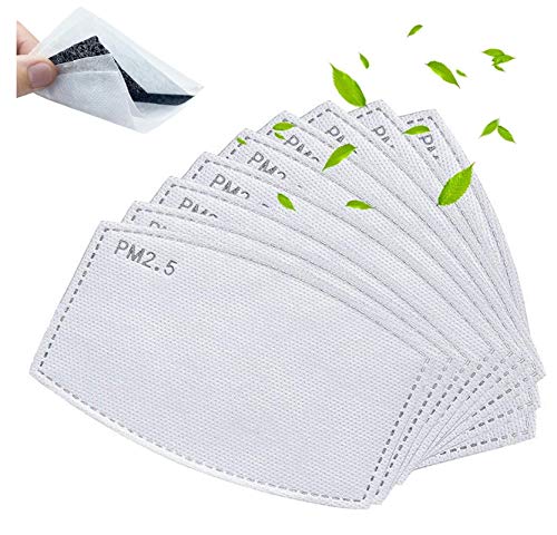 100 pcs PM2.5 Activated Carbon Filters 5 Layers Replaceable Protection Filter Paper for Adults