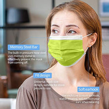 Load image into Gallery viewer, Green Disposable Face Masks, 50 Pcs Daily Protective Mask for Face Comfortable 3 Layers Safety Mask with Elastic Earloops

