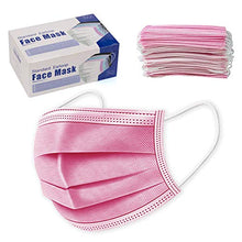Load image into Gallery viewer, 50 Pack Pink Face Mask, Pink Disposable Face Mask, Disposable Masks Pink, Daily Protection Mask with Filter Layer and Knitted Earloops Pink Face Masks
