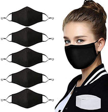 Load image into Gallery viewer, Forent 3-Ply Reusable Face Mask - Breathable Comfort, Fully Machine Washable, Face Masks for Home Office Work Outdoors (Black, 5-Pack)
