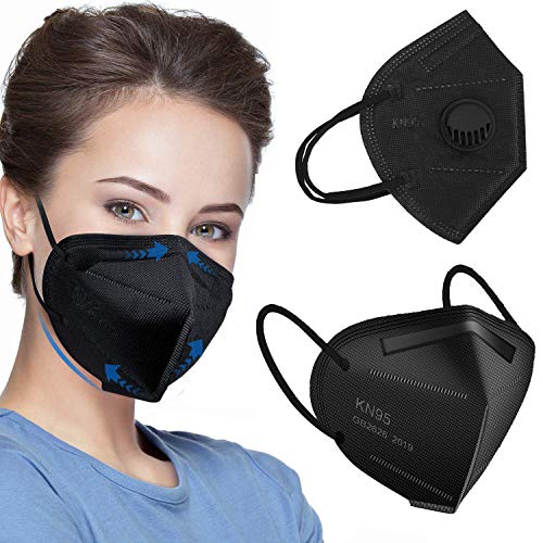 100 PCS Adult_kn95_Face_Màsk, 5-Ply Filtеr BEF>95% Black Màsk Unisex-Adult Face Màsk Elastic Ear Loops and Nose Clips for Single Daily Use, High Filtration & Ventilation Security
