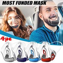 Load image into Gallery viewer, 4PCS Transparent_Face_Mask, Clear Protective Combine Plastic Reusable Clear Face Bandanas, Upgraded Breathable, Visible Expression, for Adults
