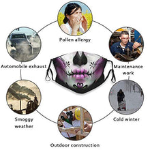 Load image into Gallery viewer, Beautiful Skull Face Mask Reusable Washable Face/Mouth Cover For Man &amp; Women With 2 Pcs Filters Balaclava
