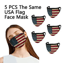 Load image into Gallery viewer, American Vintage Flag Face Mask Bandana, 5 pcs Reusable Cotton Mask Cover and 1 Seamless Face Scarf, Breathable Balaclava Neck Gaiter for Dust, Outdoor, Sports Grey
