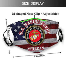 Load image into Gallery viewer, BOHONG U.S.MC Mask United States Marine Corps vetaran with American Flag Balaclava Windproof Men Women Face Mouth Cover with Adjustable Elastic Strap
