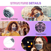 Load image into Gallery viewer, 60 Pack Disposable Face Masks, Face Mask for Women with Lace Pattern Breathable 3 Layer Protection Face Mask with Adjustable Ear Loops &amp; Nose Wire
