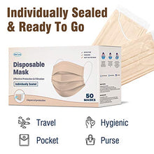 Load image into Gallery viewer, WeCare Disposable Face Mask Individually Wrapped - 50 Pack, Peach Masks 3 Ply
