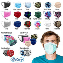 Load image into Gallery viewer, WeCare Disposable Face Mask Individually Wrapped - 50 Pack, Tie Dye Masks 3 Ply

