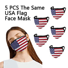 Load image into Gallery viewer, American Flag Face Mask Bandana, 5 pcs Reusable Cotton Mask Cover and 1 Seamless Face Scarf, Breathable Balaclava Neck Gaiter for Dust, Outdoor, Sports
