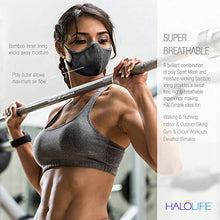 Load image into Gallery viewer, Halo Life Face Mask - Reusable/Washable with Replaceable Nanofiber Filter - Lightweight Ultra-Breathable, Specific Sizes, Adjustable to fit for Women/Men/Children- 200 Hour Filter Life - White
