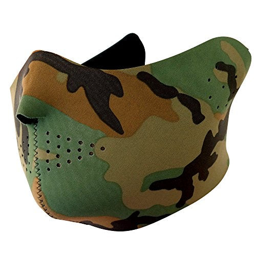 Neoprene Half Face Mask Outdoor Protection with Adjustable Closure - Woodland