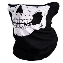 Load image into Gallery viewer, Black Skull Seamless Scarf Bandanas Face Mask 2pcs-white
