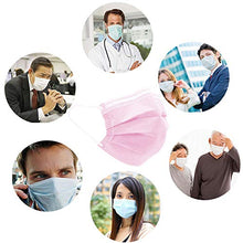 Load image into Gallery viewer, Disposable Face Mask, 3 Layer Disposable Masks Five Color Masks with Nose Clip and Elastic Ear Loop, Face Mask Breathable Safety Masks for home office outdoor

