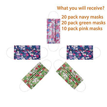 Load image into Gallery viewer, Disposable face Masks with Love Heart Print Design,50 Pack 3 PLY Heart-Shaped Safety Mask Cover Dustproof Protection for Holiday Valentine&#39;s Day Matching Women Men Couple Him and Her,Pink,Green,Blue
