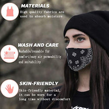 Load image into Gallery viewer, 3 Packs Cotton Face Mask，Adjustable Earloop, Washable and Reusable，Fashion Unisex Paisley Balaclava
