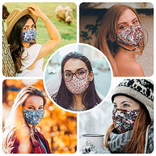 Load image into Gallery viewer, DAIVENSL Stylish Cotton Face Mask with Filter Pocket, Washable Reusable 3Layers,Handmade Flowers and Daisies Design facemasks for women, with adjustable ear loop,snose wire,Pack of 5
