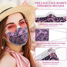 Load image into Gallery viewer, Disposable Face Masks, Face Mask for Women, Breathable 3- Ply Face Mask with Lace Fashion Pattern, Adjustable Nose Wire and Elastic Ear Loops（50Pcs）Pink
